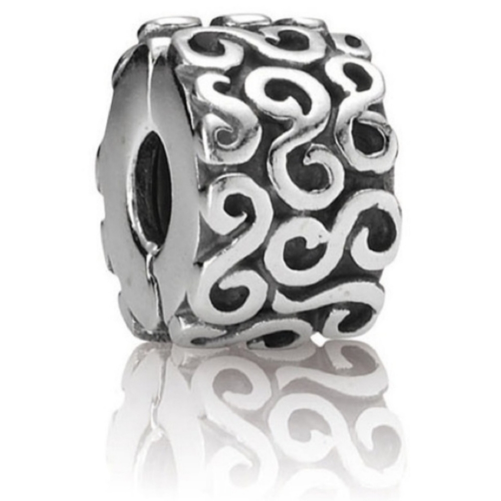 Pandora Retired "S" Swirl Serpentine Clip Charm Sterling Silver 790338S